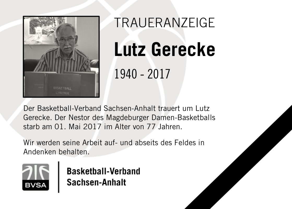 Der BVSA trauert um Sportfreund Lutz Gerecke // ® BVSA
